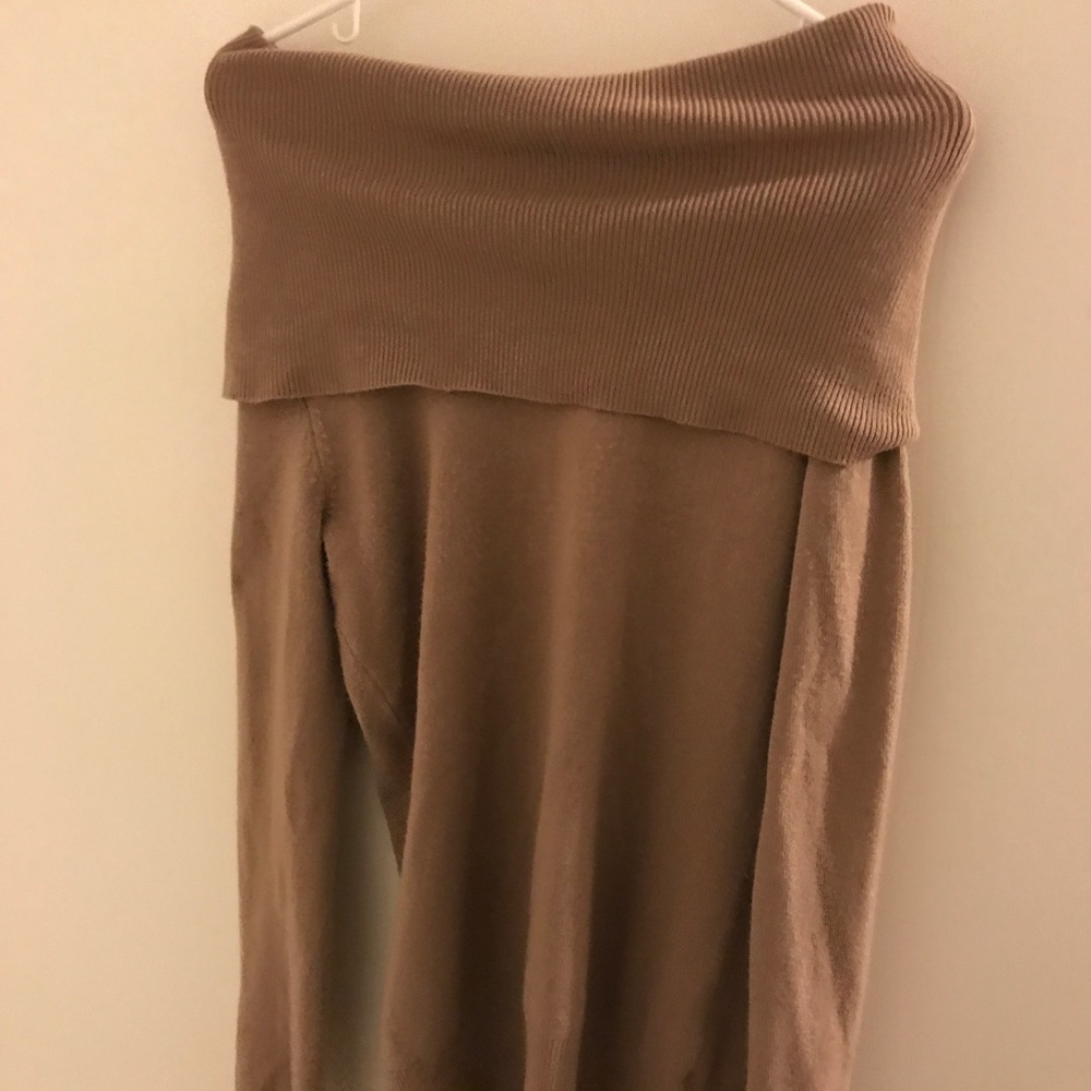 cowl neck or off the shoulder sweater dress